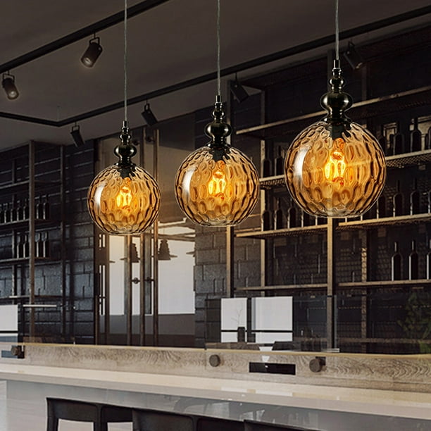 Vintage Industrial Glass Lamp Shade Pendant Ceiling Light Chandelier Fixture Bar